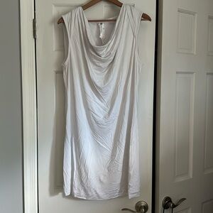 Fabletics Dress Ivana Cover-up, silky, soft jersey fabric, Large 10-12, White
